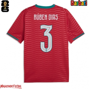 Portugalia Ruben Dias #3 Tricou Fotbal Replică Mondial 2026 Barbati Acasa
